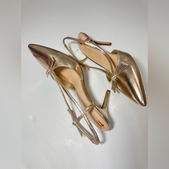 Nine West Womens Rands S3 Pointy Toe Pumps Straps Pull On Synthetic Sz 11 NWOB - Picture 13 of 14